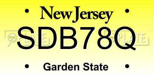 SDB78Q New Jersey License Plate