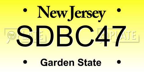 SDBC47 New Jersey License Plate