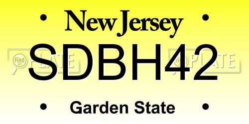 SDBH42 New Jersey License Plate