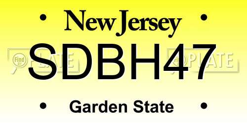 SDBH47 New Jersey License Plate