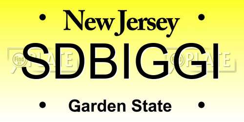 SDBIGGI New Jersey License Plate