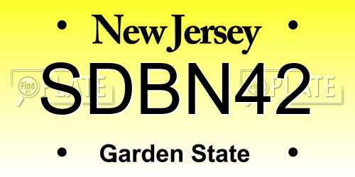 SDBN42 New Jersey License Plate