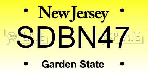 SDBN47 New Jersey License Plate