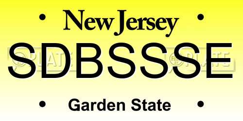 SDBSSSE New Jersey License Plate