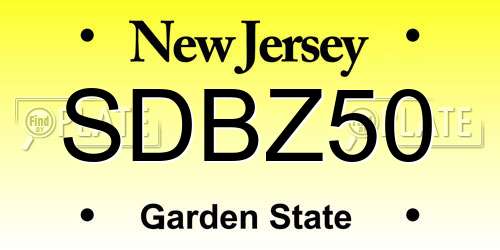 SDBZ50 New Jersey License Plate