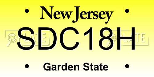 SDC18H New Jersey License Plate