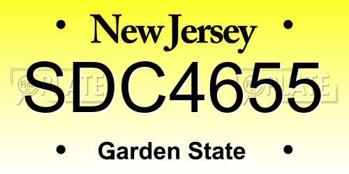 SDC4655 New Jersey License Plate