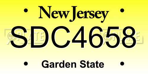 SDC4658 New Jersey License Plate