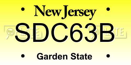 SDC63B New Jersey License Plate