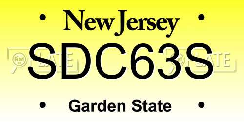 SDC63S New Jersey License Plate