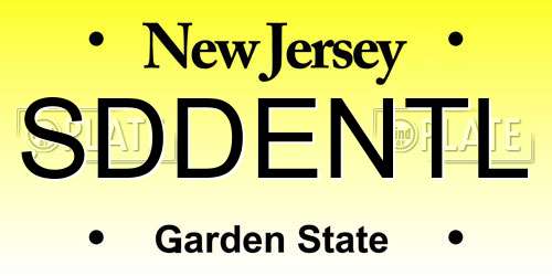 SDDENTL New Jersey License Plate