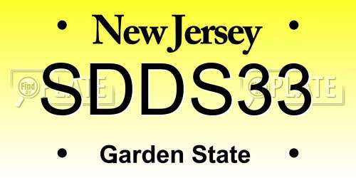 SDDS33 New Jersey License Plate
