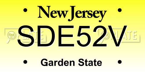 SDE52V New Jersey License Plate