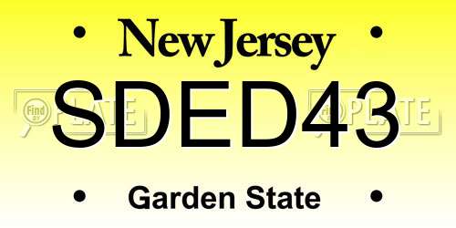 SDED43 New Jersey License Plate