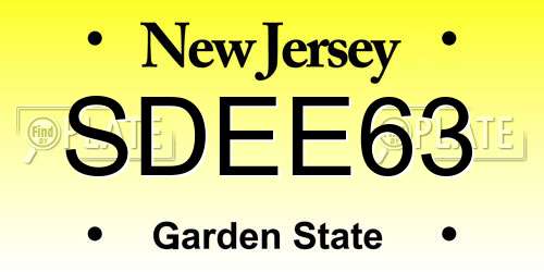 SDEE63 New Jersey License Plate