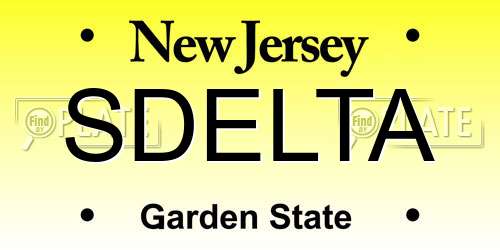SDELTA New Jersey License Plate