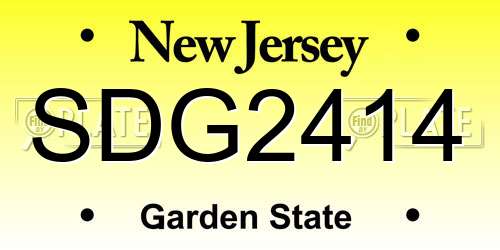 SDG2414 New Jersey License Plate