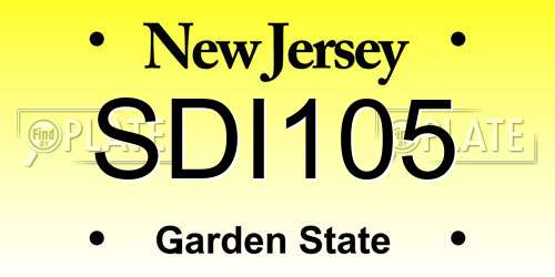 SDI105 New Jersey License Plate