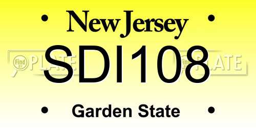 SDI108 New Jersey License Plate