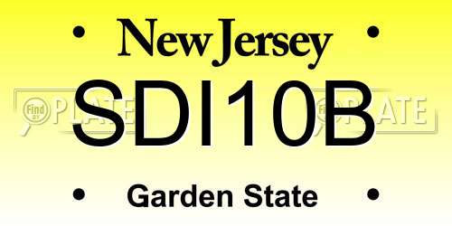 SDI10B New Jersey License Plate