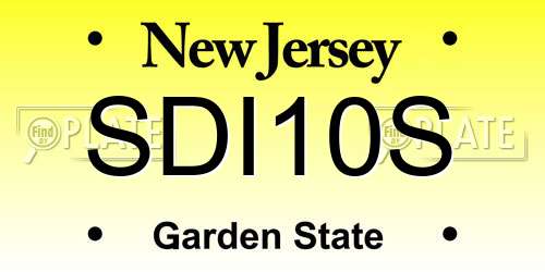 SDI10S New Jersey License Plate