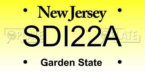 SDI22A New Jersey License Plate