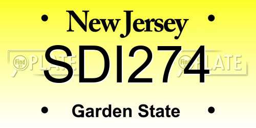 SDI274 New Jersey License Plate