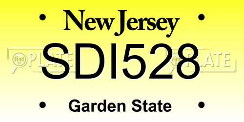 SDI528 New Jersey License Plate