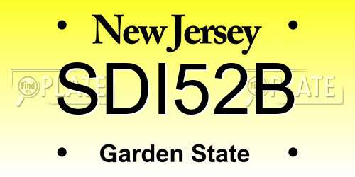 SDI52B New Jersey License Plate