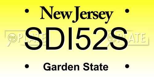 SDI52S New Jersey License Plate