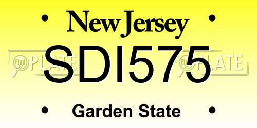 SDI575 New Jersey License Plate