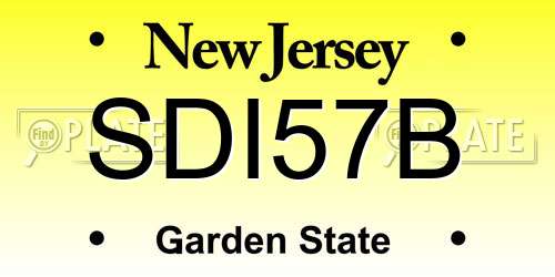 SDI57B New Jersey License Plate
