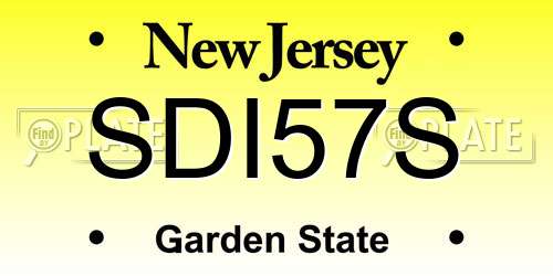 SDI57S New Jersey License Plate