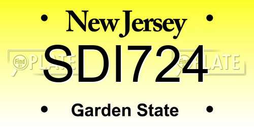 SDI724 New Jersey License Plate