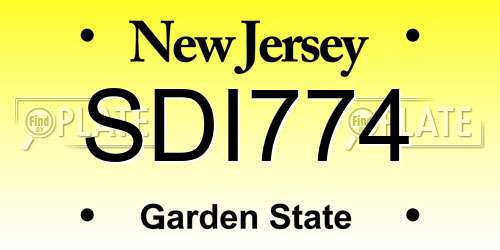 SDI774 New Jersey License Plate