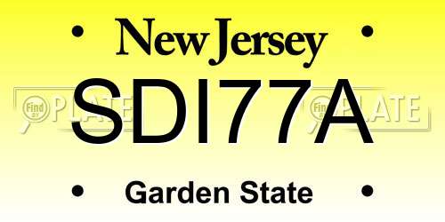 SDI77A New Jersey License Plate