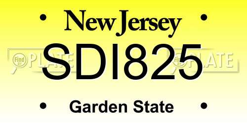 SDI825 New Jersey License Plate