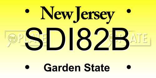 SDI82B New Jersey License Plate