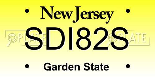SDI82S New Jersey License Plate