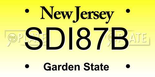 SDI87B New Jersey License Plate