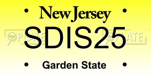 SDIS25 New Jersey License Plate
