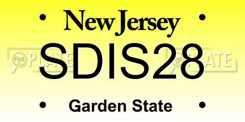SDIS28 New Jersey License Plate