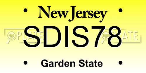 SDIS78 New Jersey License Plate