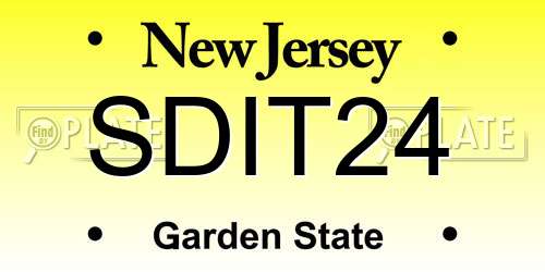 SDIT24 New Jersey License Plate