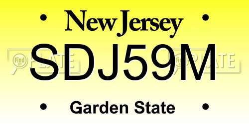 SDJ59M New Jersey License Plate