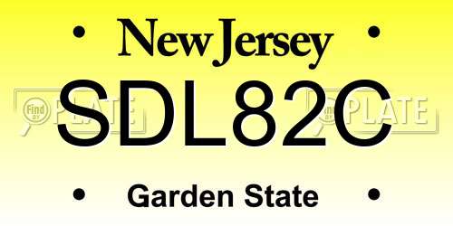 SDL82C New Jersey License Plate