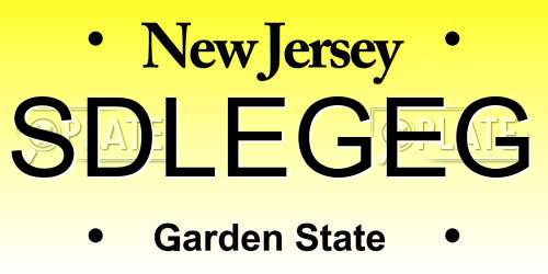 SDLEGEG New Jersey License Plate