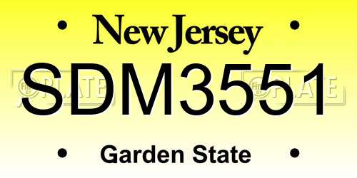 SDM3551 New Jersey License Plate