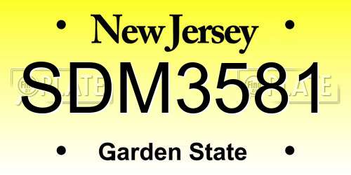SDM3581 New Jersey License Plate