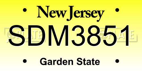 SDM3851 New Jersey License Plate